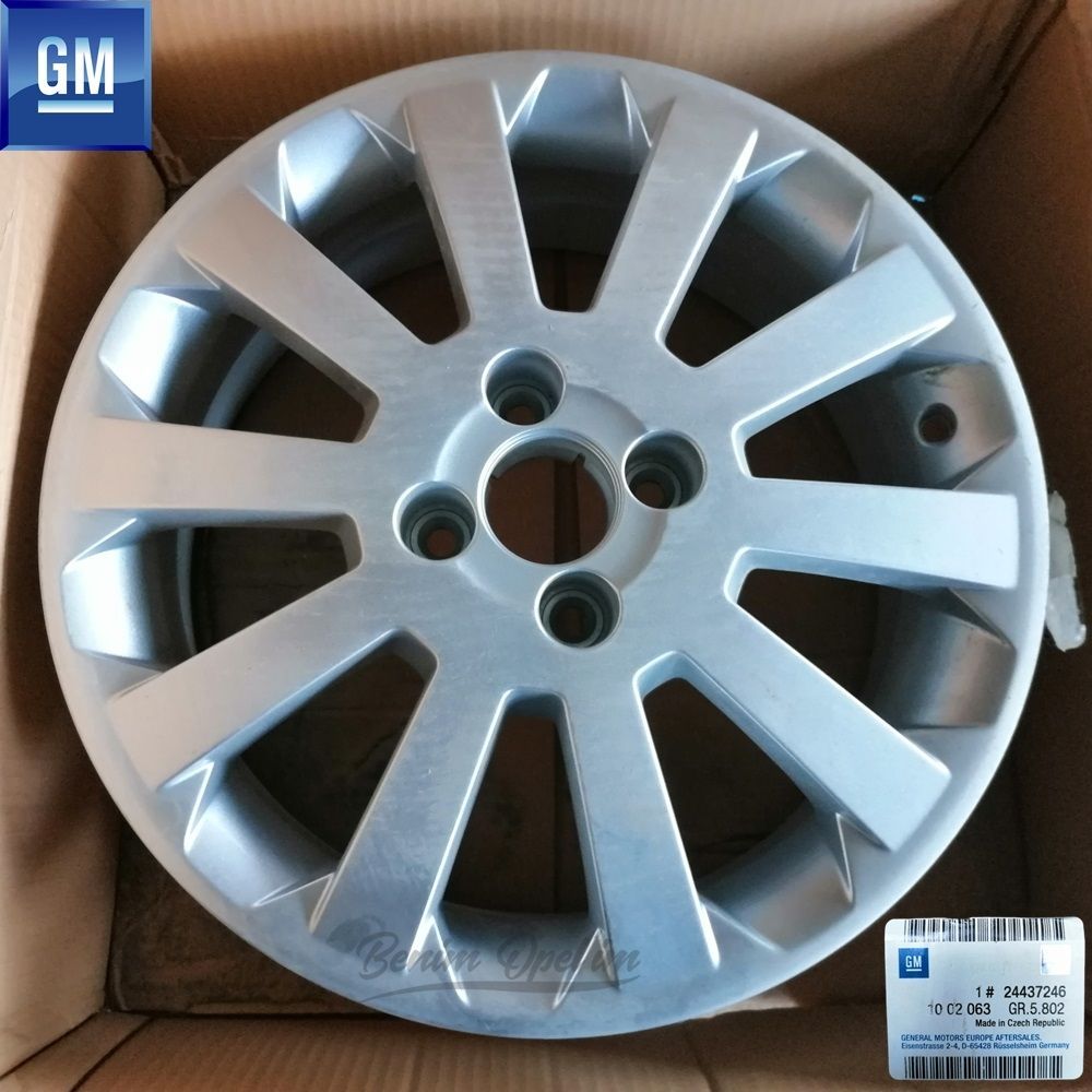 Opel Astra G, Zafira A Steel Rim Silver Grey 4 Wheel 6Jx16 Code: Ug 1 Piece Price GM Genuine 1002063 - 24437246