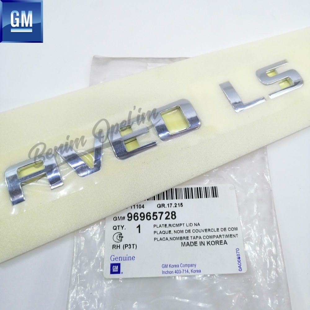 Product Code : 96965728 - Chevrolet Aveo T300 Aveo LS Lettering Chrome GM Genuine 96965728