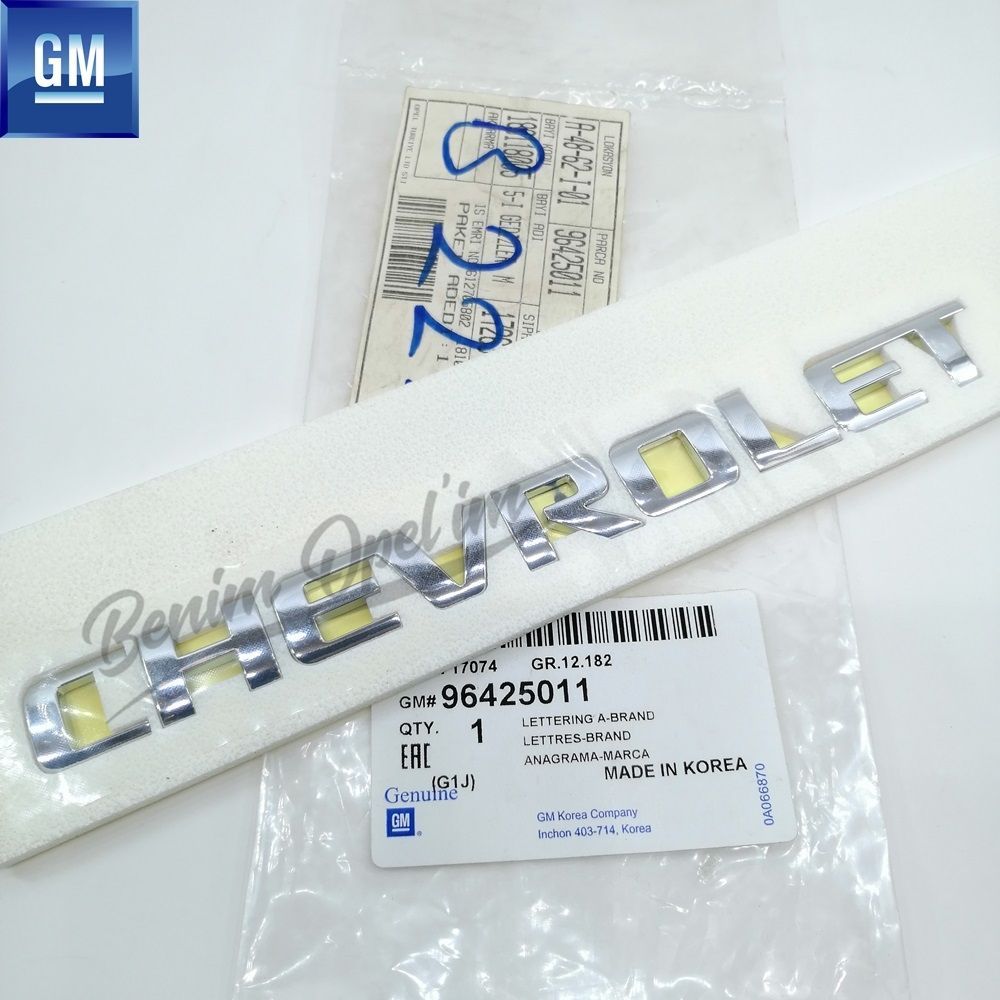 Product Code : 96425011 - Chevrolet Lacetti J200 Swc Type Chevrolet Lettering Chrome GM Genuine 96425011