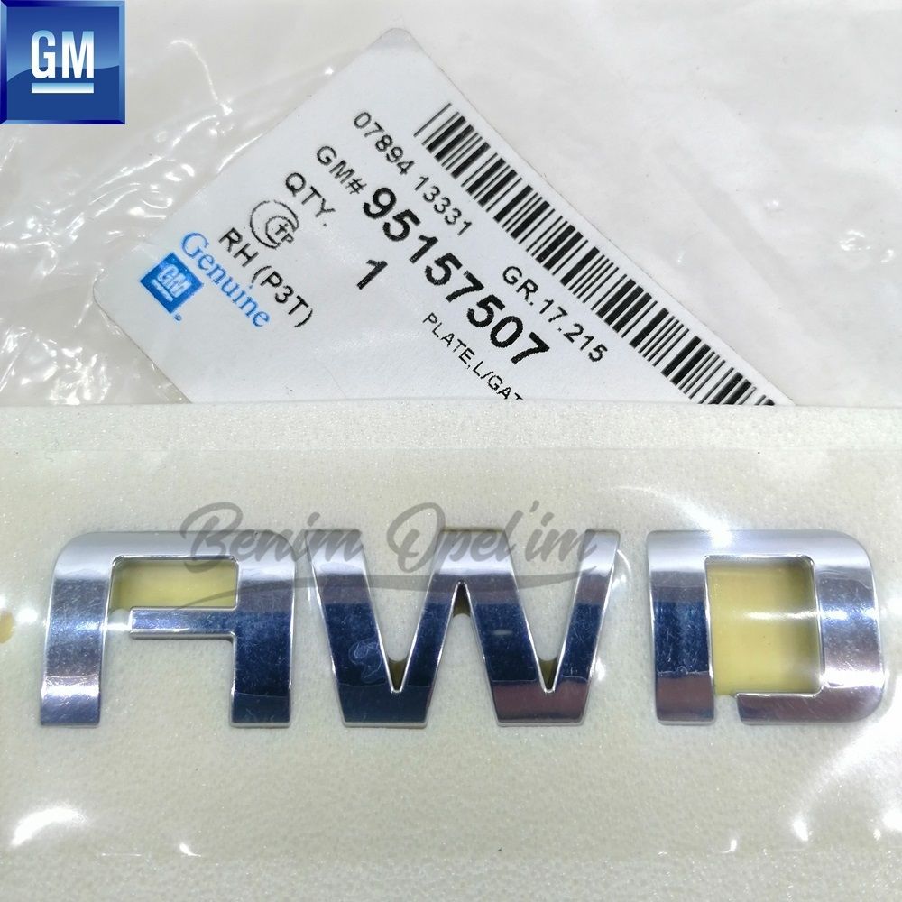 Product Code : 95157507 - Chevrolet Trax Awd Lettering Chrome GM Genuine 95157507