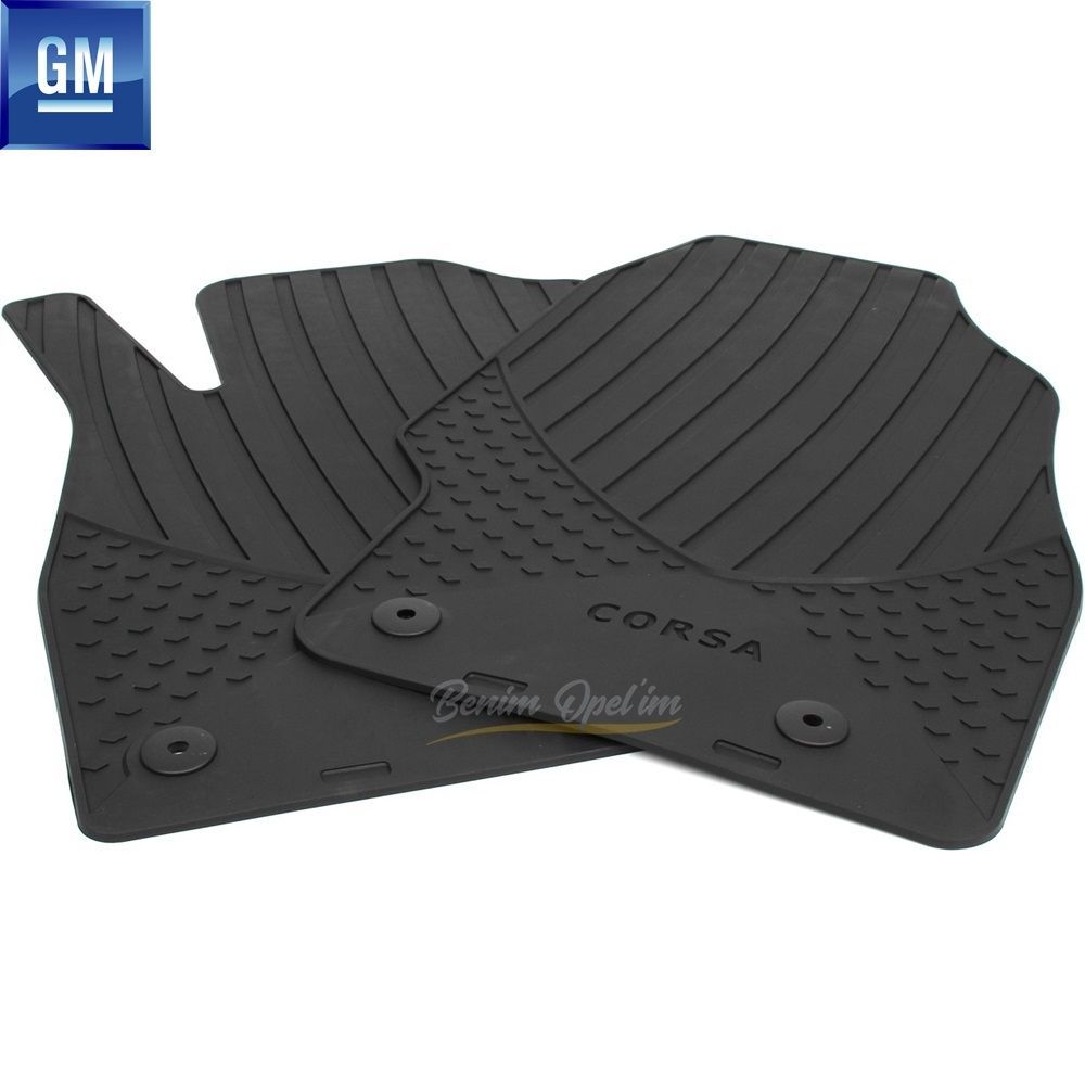 Product Code : 39143393 - Opel Corsa D, Corsa E Corsa Printed Front Rubber Mat Set Smoked (Rubber Mat) GM Original 39143393