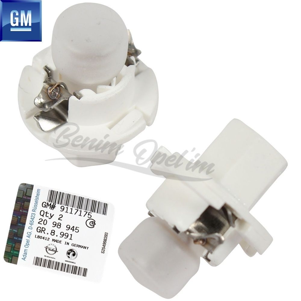 White Frosted Bottomless Bulb 12V/1.5W Opel Astra G, Zafira A, Corsa C, Meriva A GM Original 2098945 - 9117175.6112.60