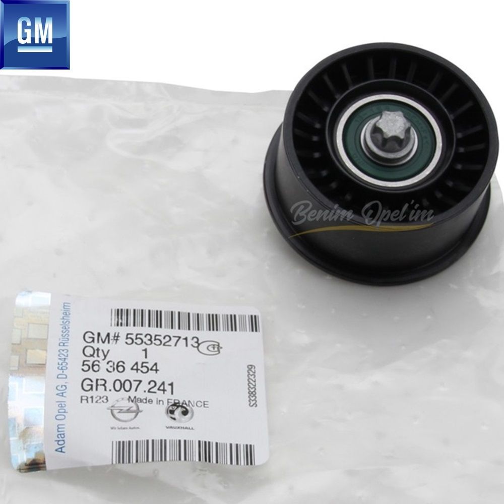 Product Code : 5636454 - Small Timing Tensioner Ball (Idler Bearing) 1.6/1.8 52.5mm Opel Astra G H, Corsa C, Meriva A, Tigra B, Vectra C, Zafira A B GM Genuine 5636454 - 55352713