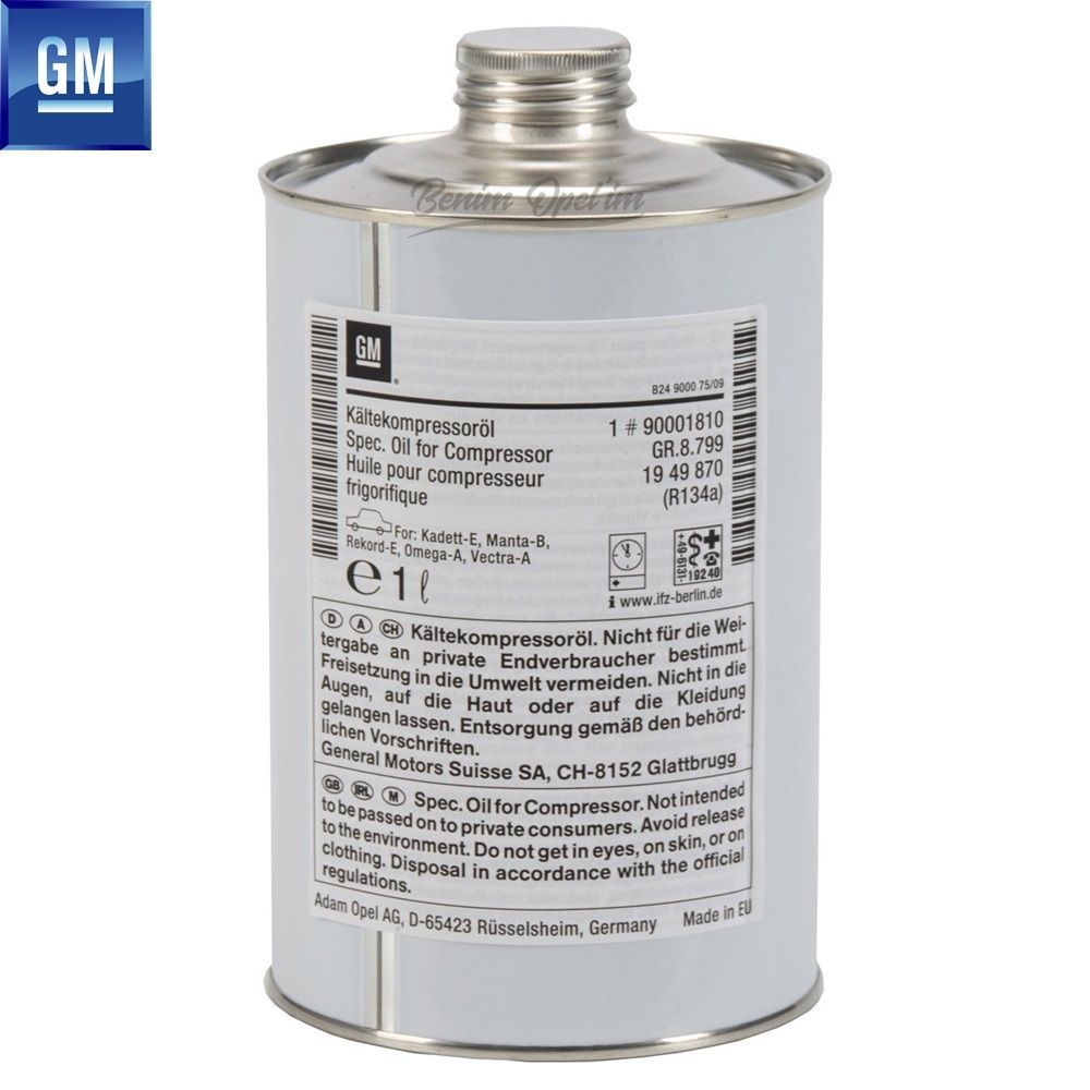 Product Code : 1949870 - Air Conditioner Compressor Oil 1Litre (Ac05) GM Genuine 1949870 - 90001810