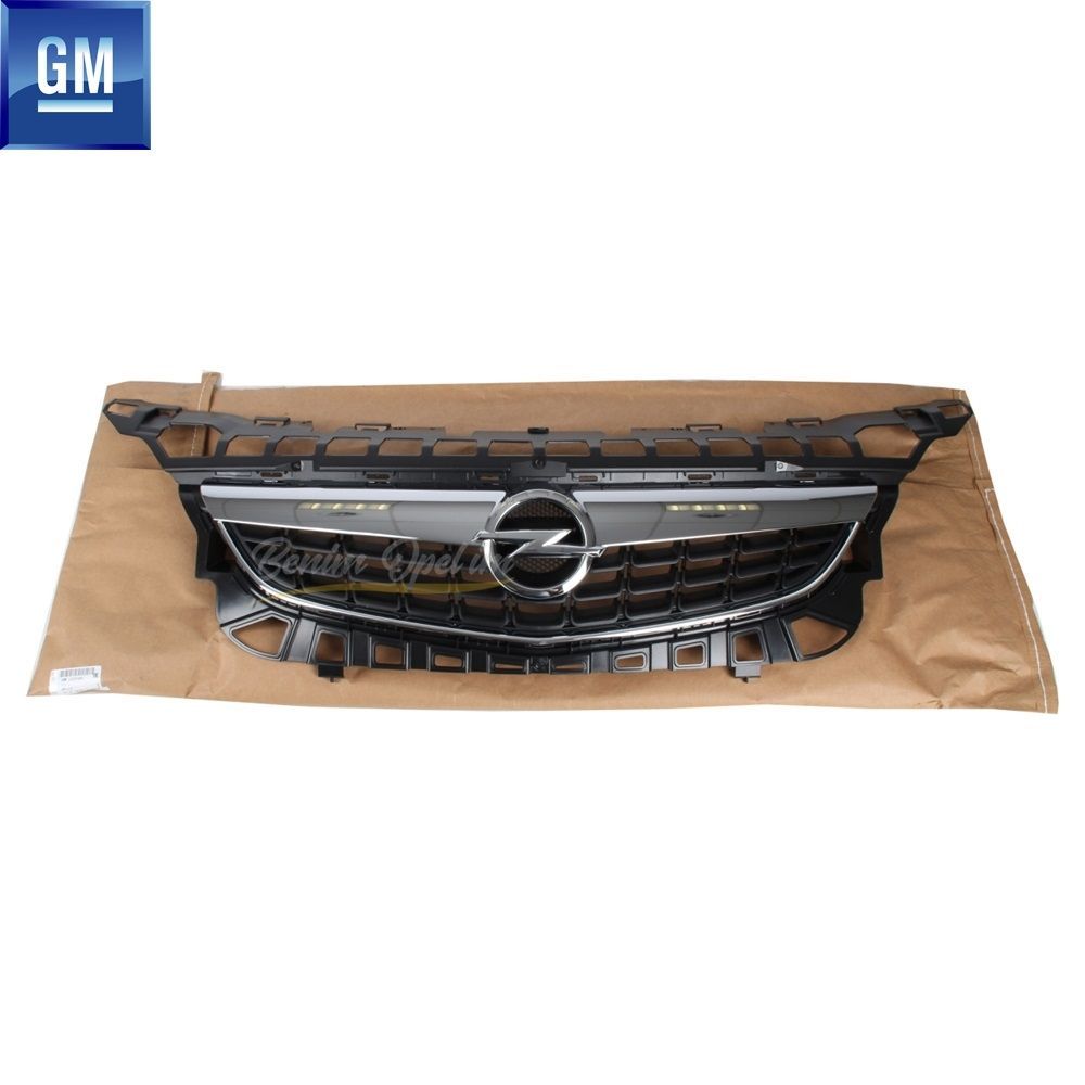 Opel Astra J Complete Emblem Front Radiator Louver Chrome GM Original 13300945 - 13266576