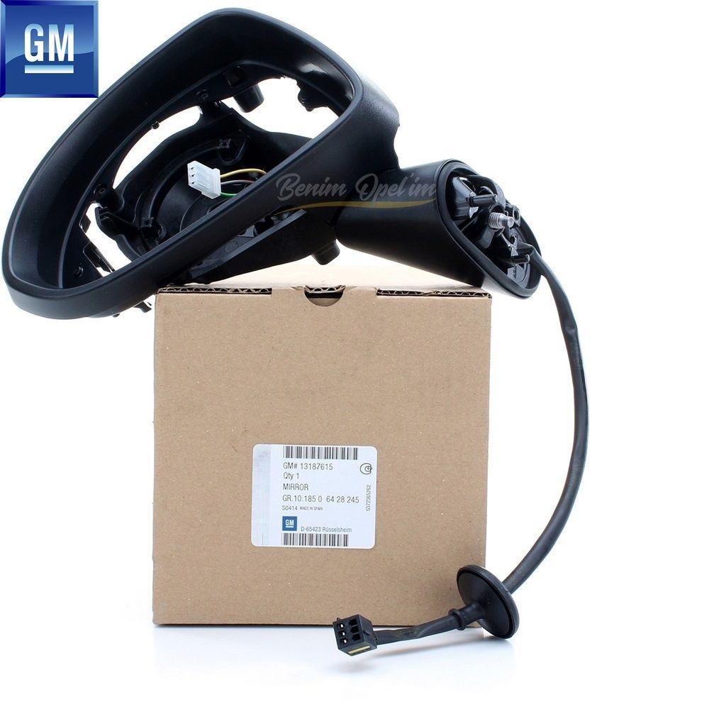 Opel Corsa D, Corsa E Non-heated Ground Left Outside Rear View Mirror Body Black GM Original 13187615 - 6428245