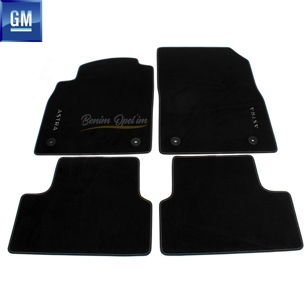 Opel Astra J Astra Printed Premium Carpet Floor Mats Smoked GM Genuine 13334042 - 93199844