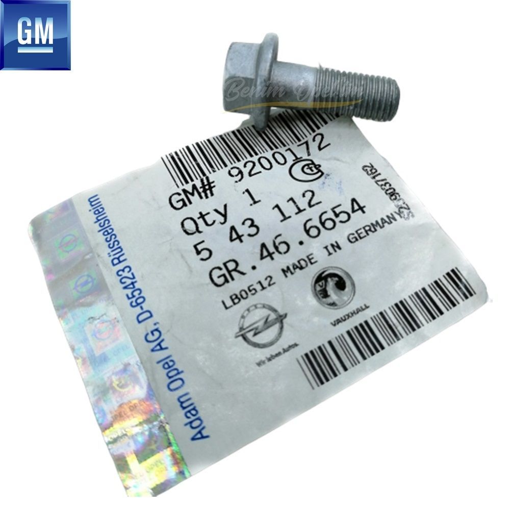 Brake Caliper Bolt M8X22 Opel Corsa C, Meriva A, Tigra B, Vivaro A GM Genuine 543112 - 9200172