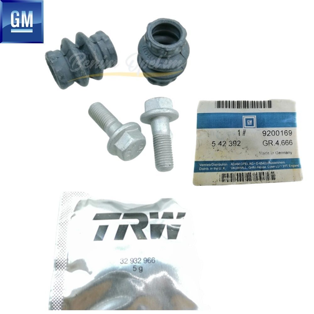 Front Brake Centre Bushing Kit 1.0/1.2/1.3/1.4/1.6 Opel Corsa C, Meriva A, Tigra B, Vivaro A GM Genuine 542392 - 9200169