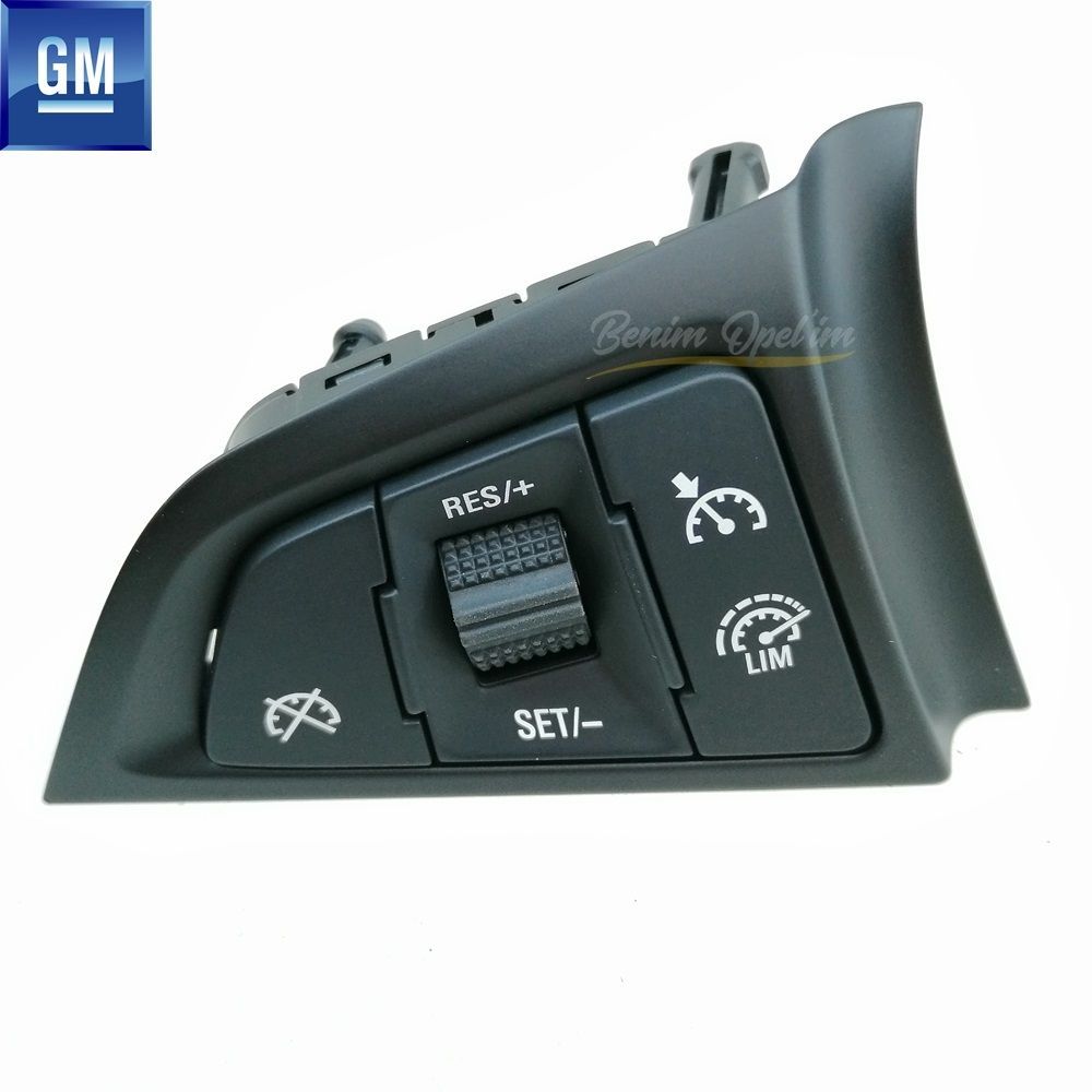 Opel Astra J, Zafira C Left Steering Wheel Control with Cruise Control Black GM Original 1240243 - 13268692 - 13268692