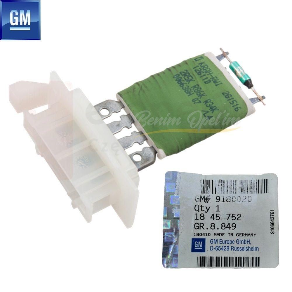 Product Code : 1845752 - Opel Vectra C, Signum Heating Fan Resistor GM Original 1845752 - 9180020