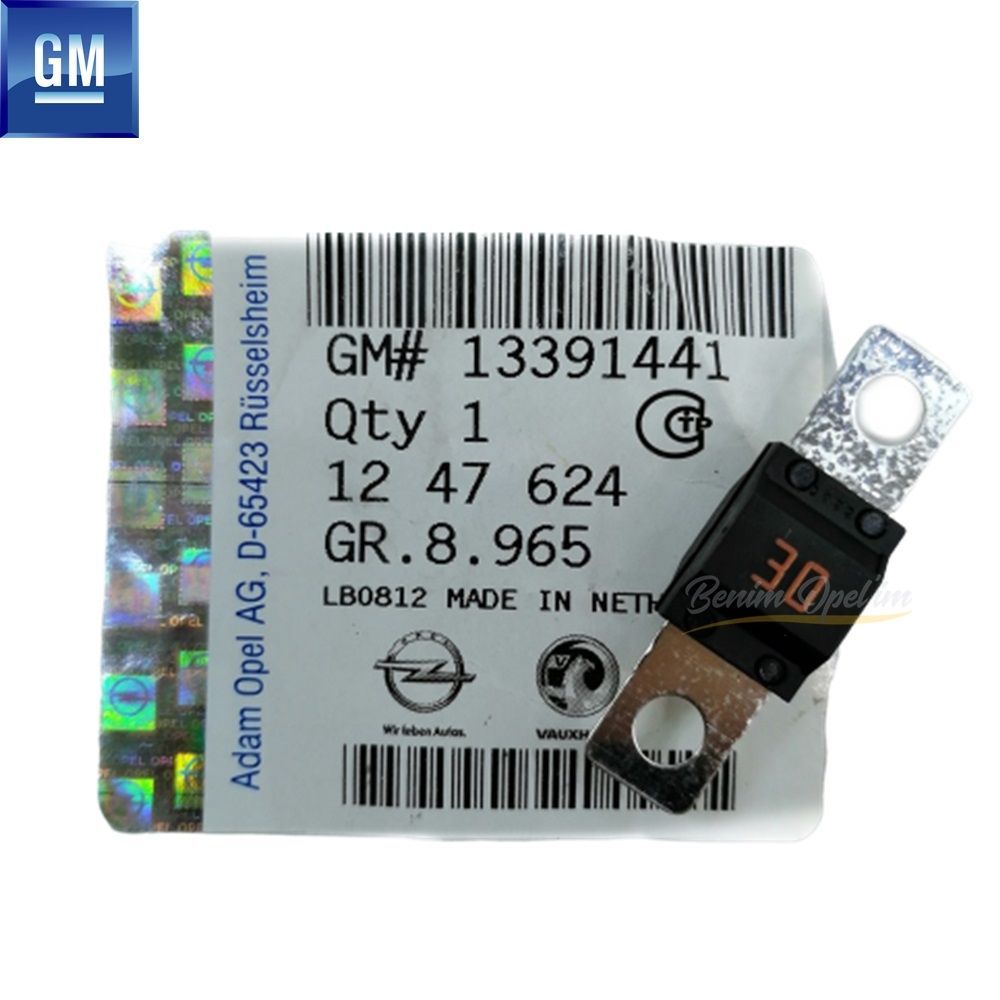 Opel Corsa D Orange Fuse 30 Amp. 1.2 Easytronic GM Genuine 1247624 - 13391441