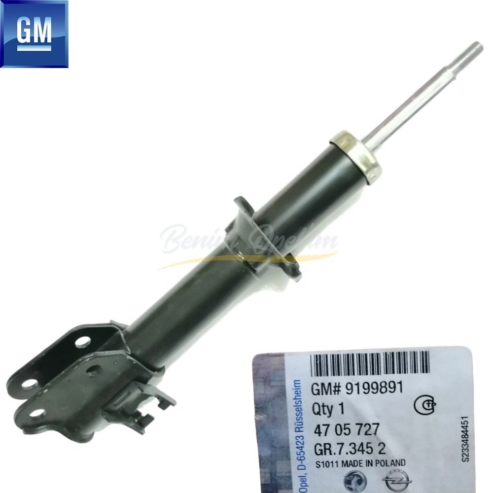 Opel Agila A Complete Right Front Shock Absorber 1.0/1.2/1.3 GM Original 4705727 - 9199891