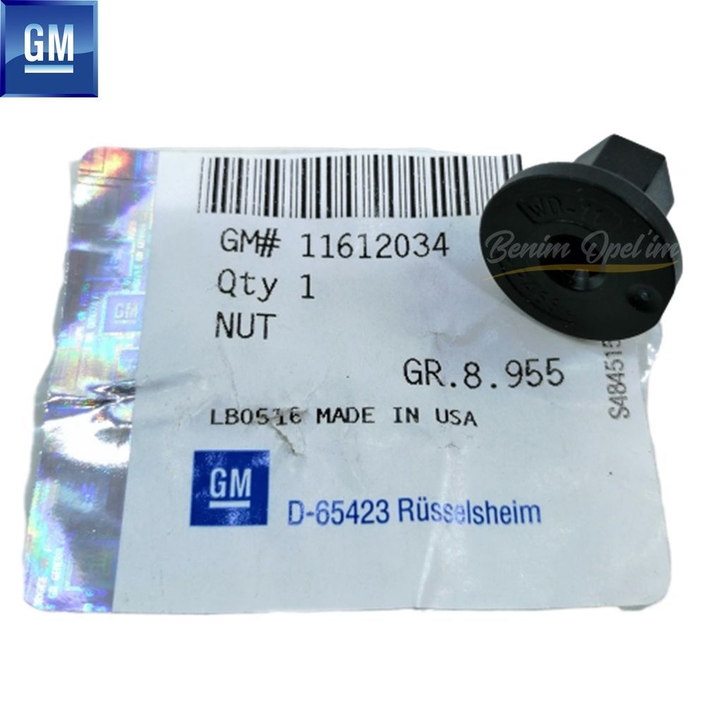 Bumper Plastic Nut 20X15,5mm Opel Astra K, Crossland X, Insignia B GM Genuine 11612034