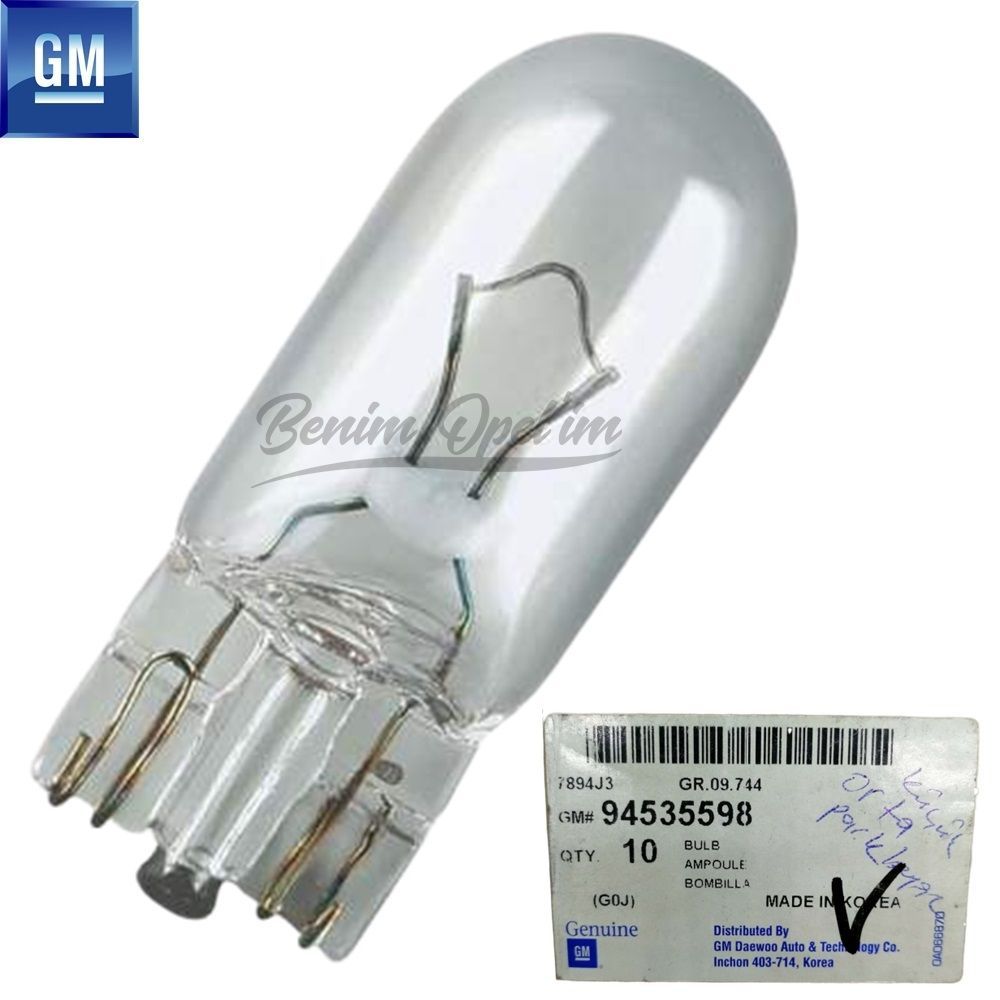 Product Code : 94535598 - Bottomless Indicator Bulb Chevrolet Aveo, Lacetti, Spark, Rezzo GM Original 94535598