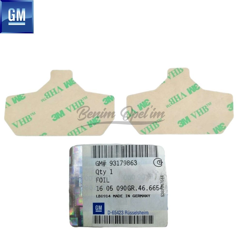 Product Code : 1605090 - Rear Brake Pad Anti-Friction Adhesive Set Opel Astra H, Corsa C, Meriva A, Meriva B, Tigra B, Zafira B GM Genuine 1605090 - 93179863