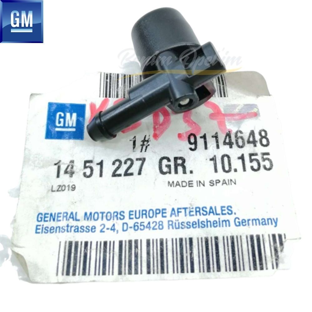 Opel Corsa C, Tigra B Right Windscreen Water Sprinkler Nozzle (Passenger Side) GM Original 1451227 - 9114648