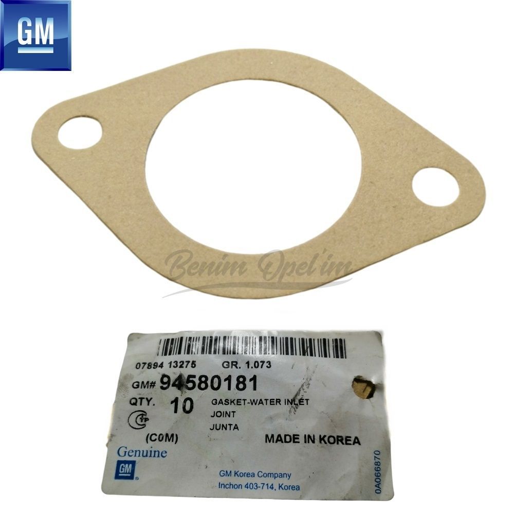 Product Code : 94580181 - Thermostat Water Inlet Gasket Chevrolet Kalos, Aveo T200, Aveo T250, Spark M100, Spark M200 GM Genuine 94580181