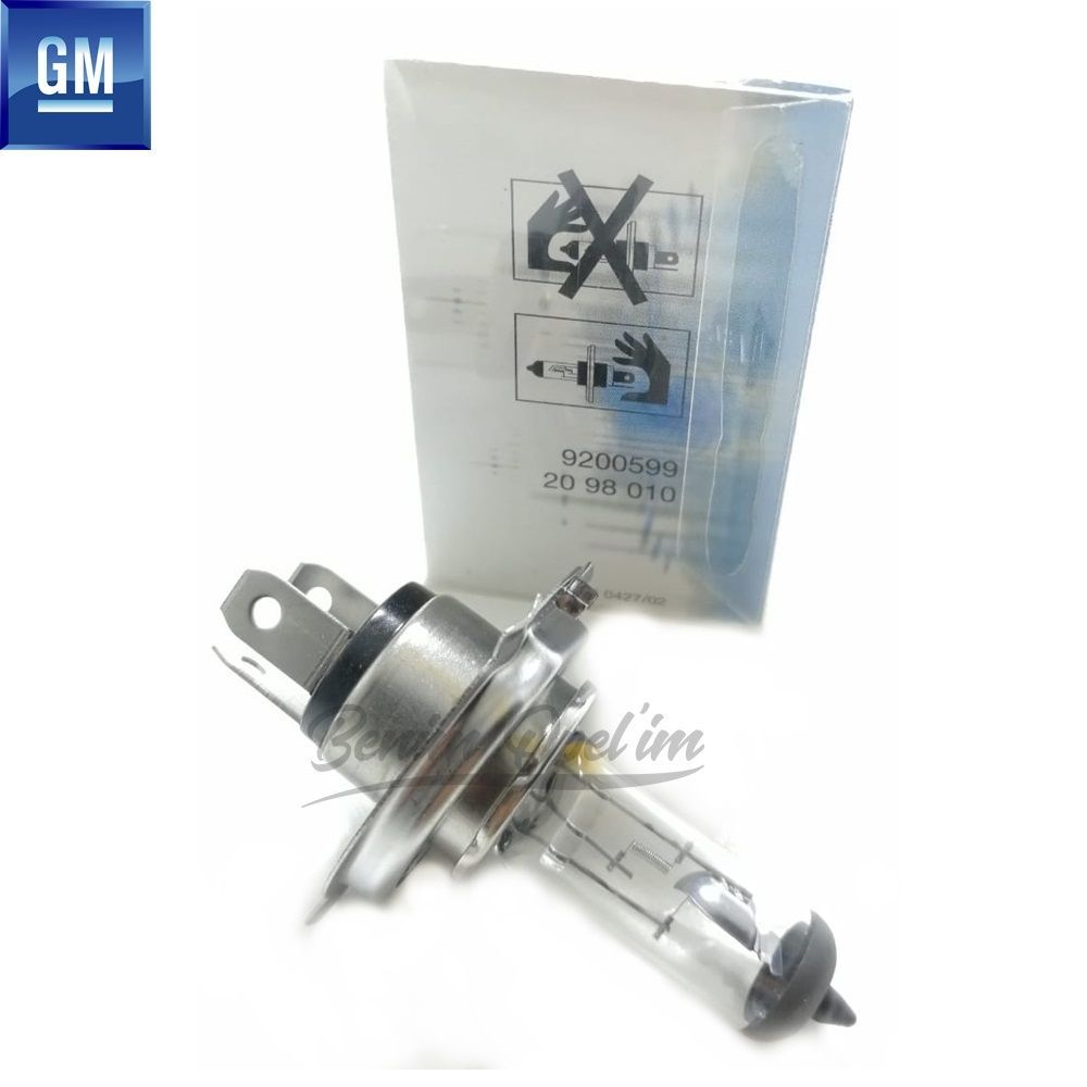 Product Code : 2098010 - High Beam Bulb Blue H4 12V/60/55W Opel Vivaro A, Frontera, Corsa B, Tigra A GM Original 2098010 - 9200599