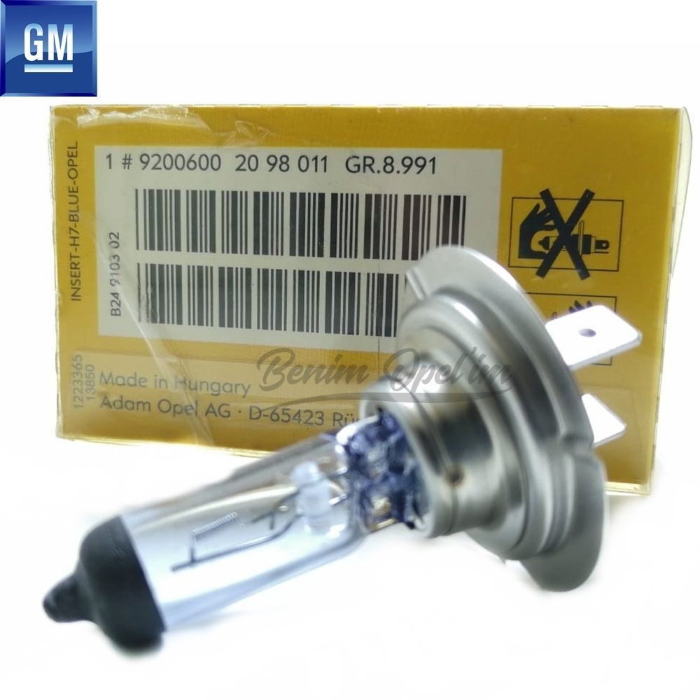 Product Code : 9200600 - Dipped Headlight Bulb Blue H7 12V/55W Opel Astra G, Zafira A, Corsa C, Vectra B, Vectra C, Omega B GM Original 9200600 - 93169036 - 93169036