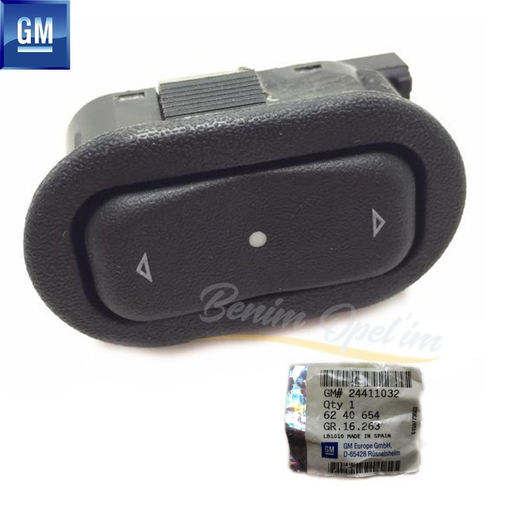 Opel Meriva A, Corsa C Right Front Window Open Button Black GM Genuine 6240654 - 24411032