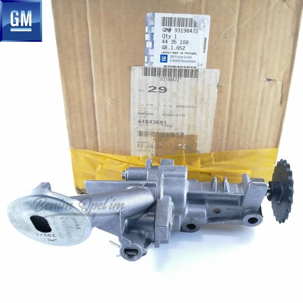 Opel Vivaro A, Renault Trafic Complete Oil Pump 1.9 Diesel GM Genuine 4435108 - 93198472