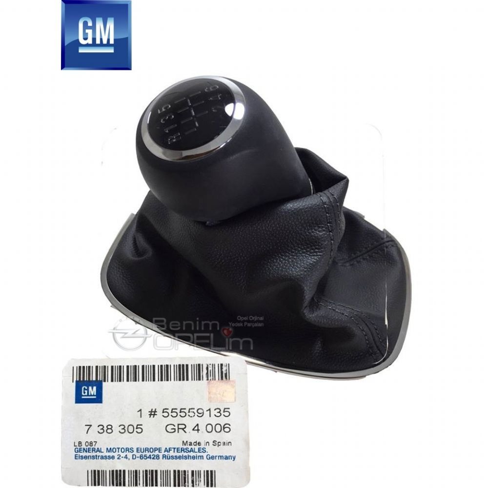 Product Code : 738305 - Opel Corsa D 6 Forward Bellow Gear Shift Knob Chrome Frame Black GM Original 738305 - 55559135 - 55559135