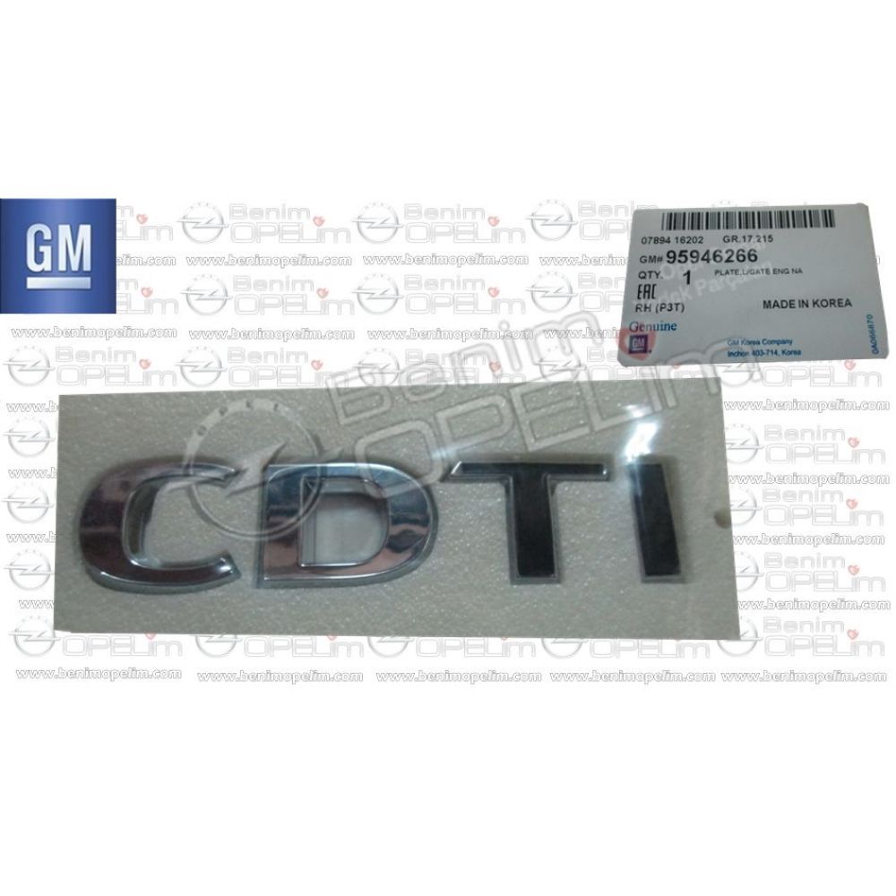 Product Code : 177288 - Opel Mokka Rear Boot Lid CDTI Lettering GM Genuine 177288 - 95946266