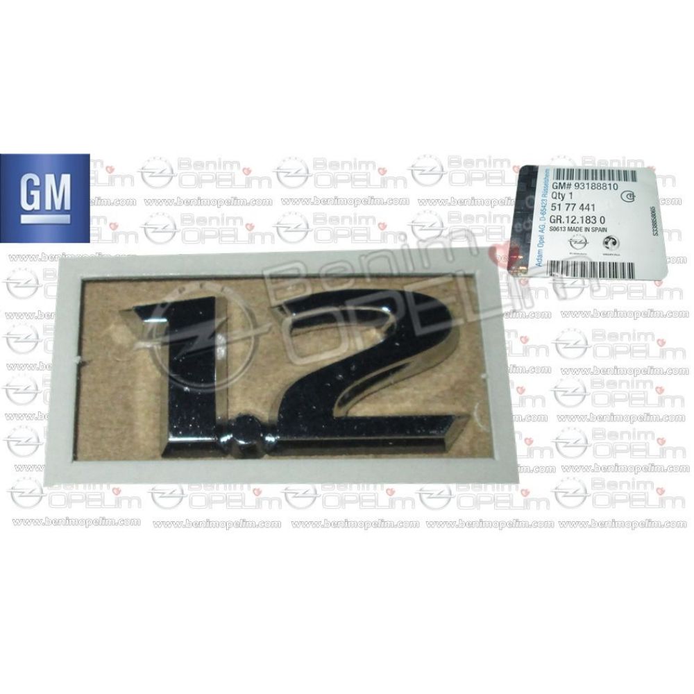 Product Code : 5177441 - Opel Corsa D Rear Boot 1.2 Lettering GM Original 5177441 - 93188810