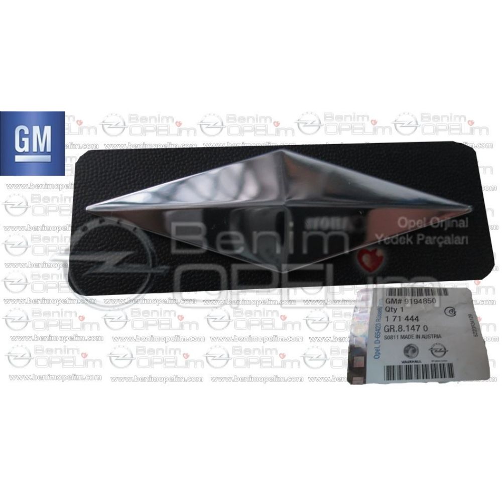 Product Code : 171444 - Opel Astra G, Zafira A Njoy Diamond Crested Front Door Slat Lettering GM Genuine 171444 - 9194850