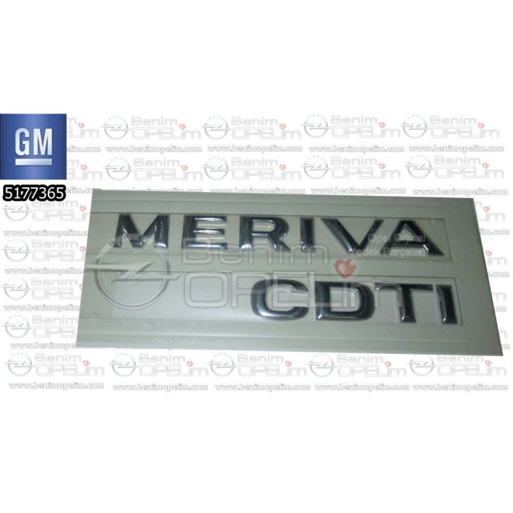 Opel Meriva A Rear Boot Meriva CDTI Lettering GM Genuine 5177365 - 93184744