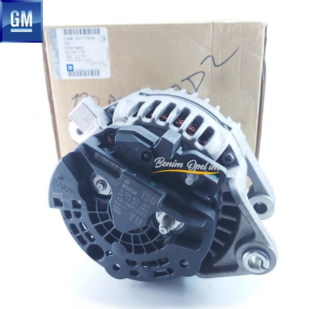 Product Code : 6204178 - Alternator 120Amp Opel Astra G, Zafira A, Corsa C, Meriva A, Tigra B, Vectra C GM Genuine 6204178 - 93177834