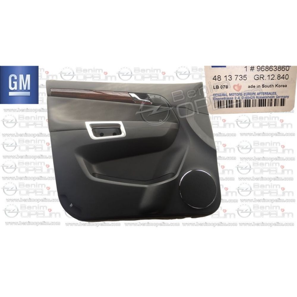 Opel Antara Wood Veneered Complete Left Front Door Trim Smoked GM Original 4813735 - 96863860