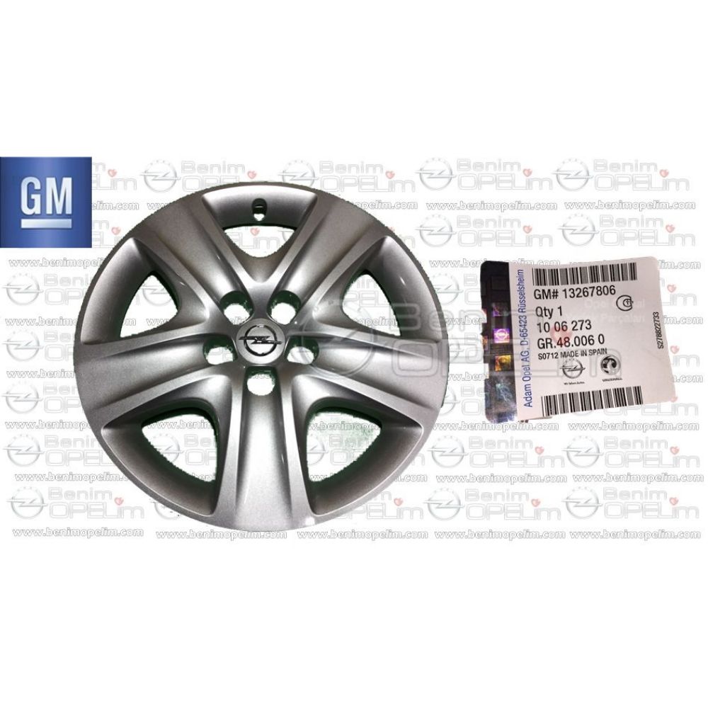 Opel Astra J, Zafira C Wheel Cover 17 Inch Silver Grey(Piece Price) GM Genuine 1006273 - 13267806 - 13267806