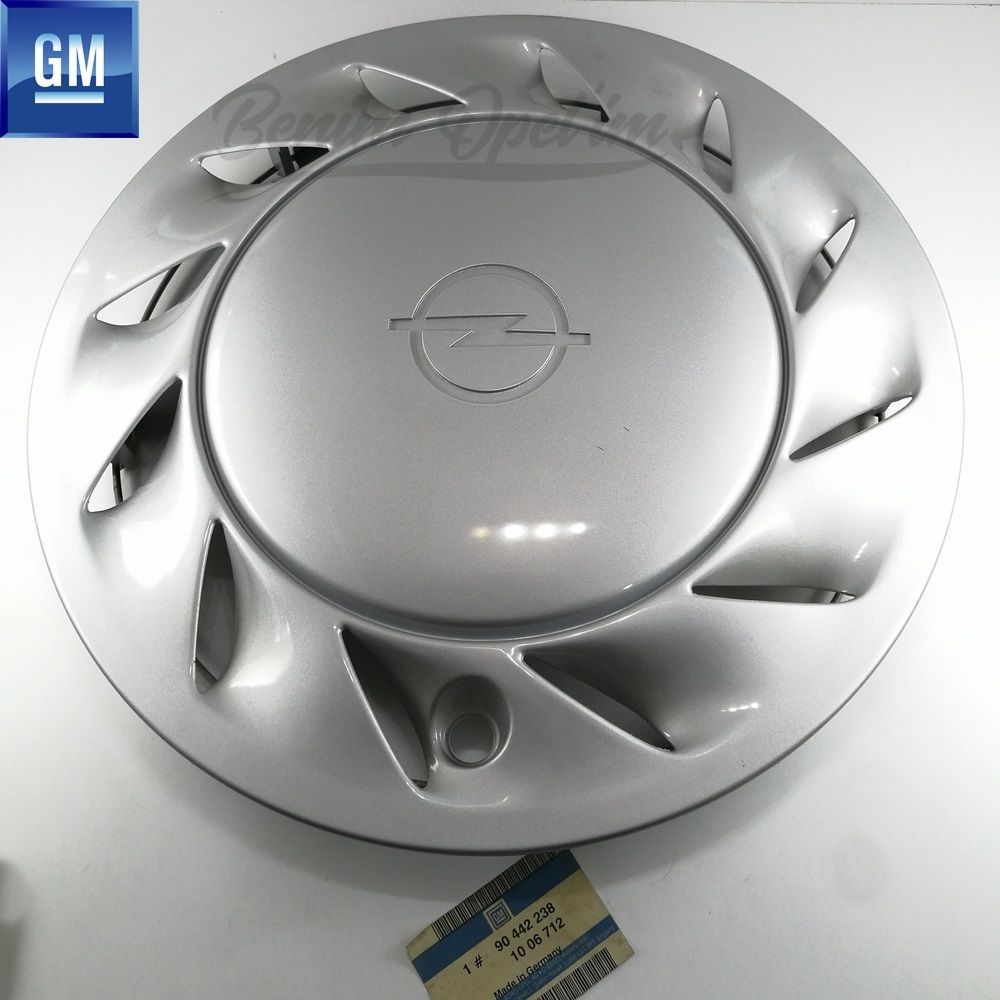 Opel Vectra A, Calibra Wheel Cover Silver Grey 5.1/2Jx14 14 Inch 1 Piece Price GM Genuine 1006712 - 90442238 - 90442238