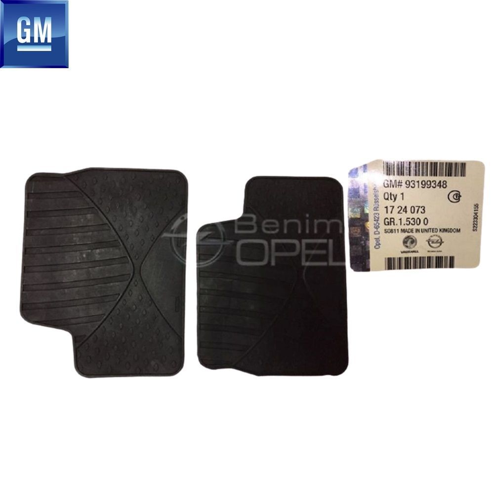 Opel Astra H Astra H Rear Rubber Mat Set Smoked (Rubber) GM Genuine 1724073 - 93199348