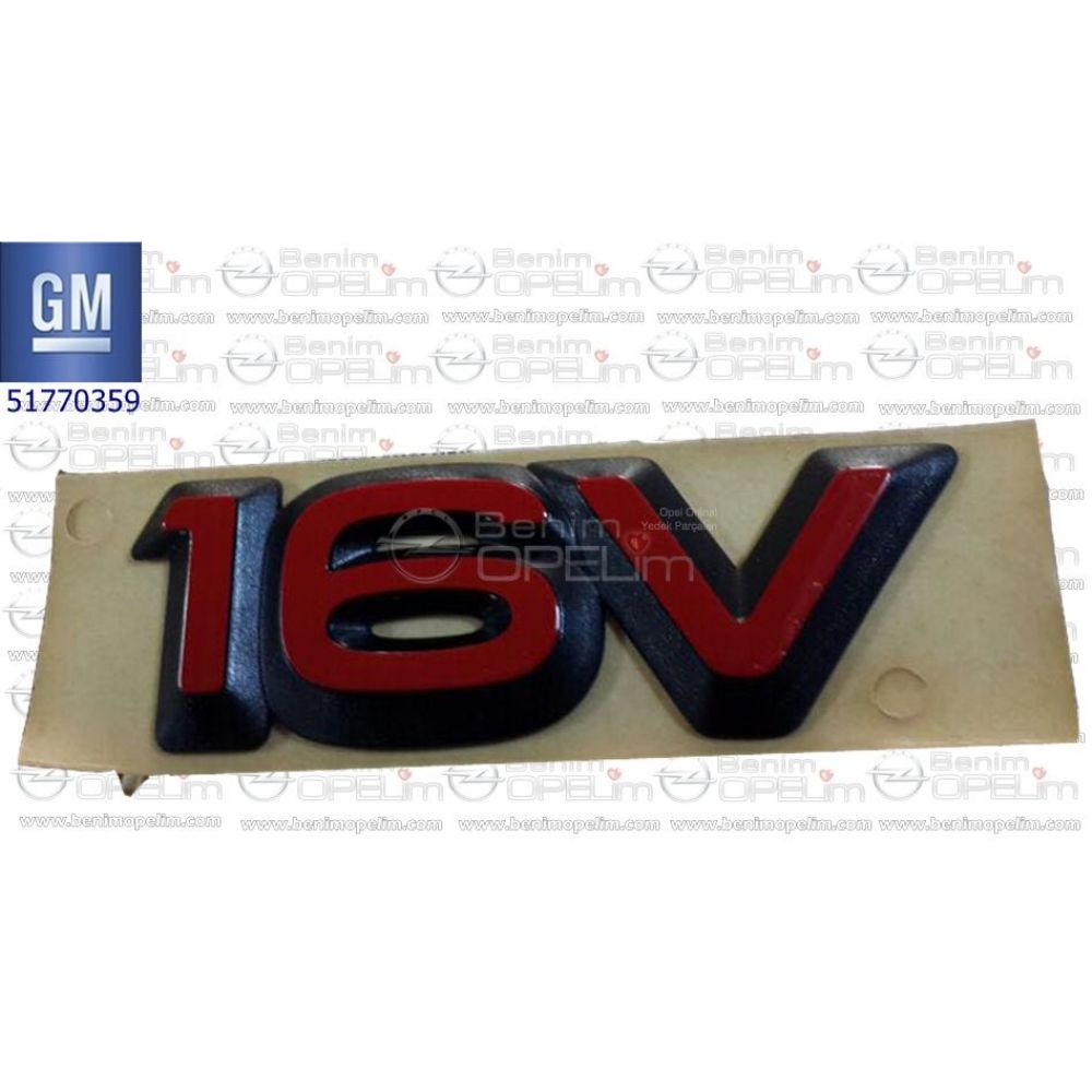 Product Code : 90505800 - Opel Vectra A Rear Boot 16V Lettering Red GM Genuine 5177033 - 90505800