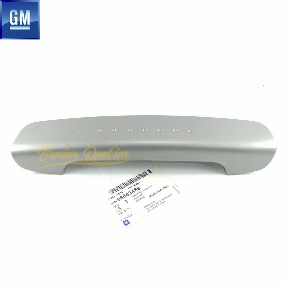 Chevrolet Kalos Right Front Door Interior Handle Grey GM Genuine 96643469