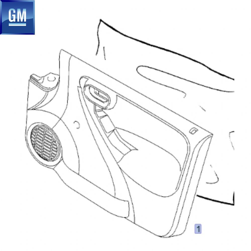 Product Code : 7233910 - Opel Corsa C Left Front Door Trim Charcoal XXQB GM Genuine 7233910 - 13123784