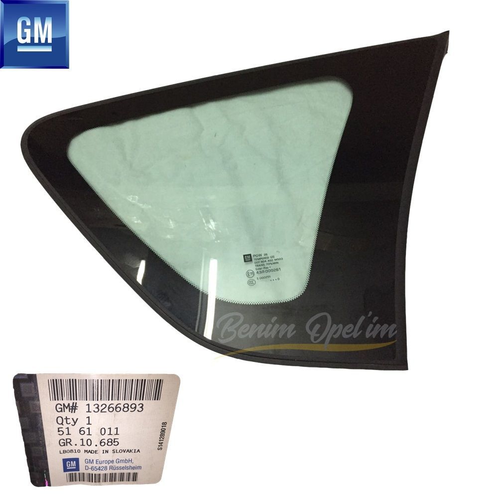 Product Code : 5161011 - Opel Meriva B Right Rear Fixed Corner Glass GM Genuine 5161011 - 13266893