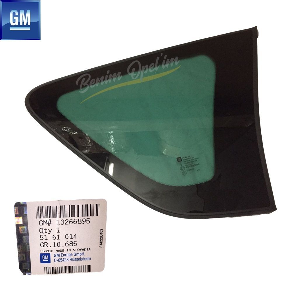 Opel Meriva B Right Rear Fixed Corner Glass Dark Tone GM Genuine 5161014 - 13266895