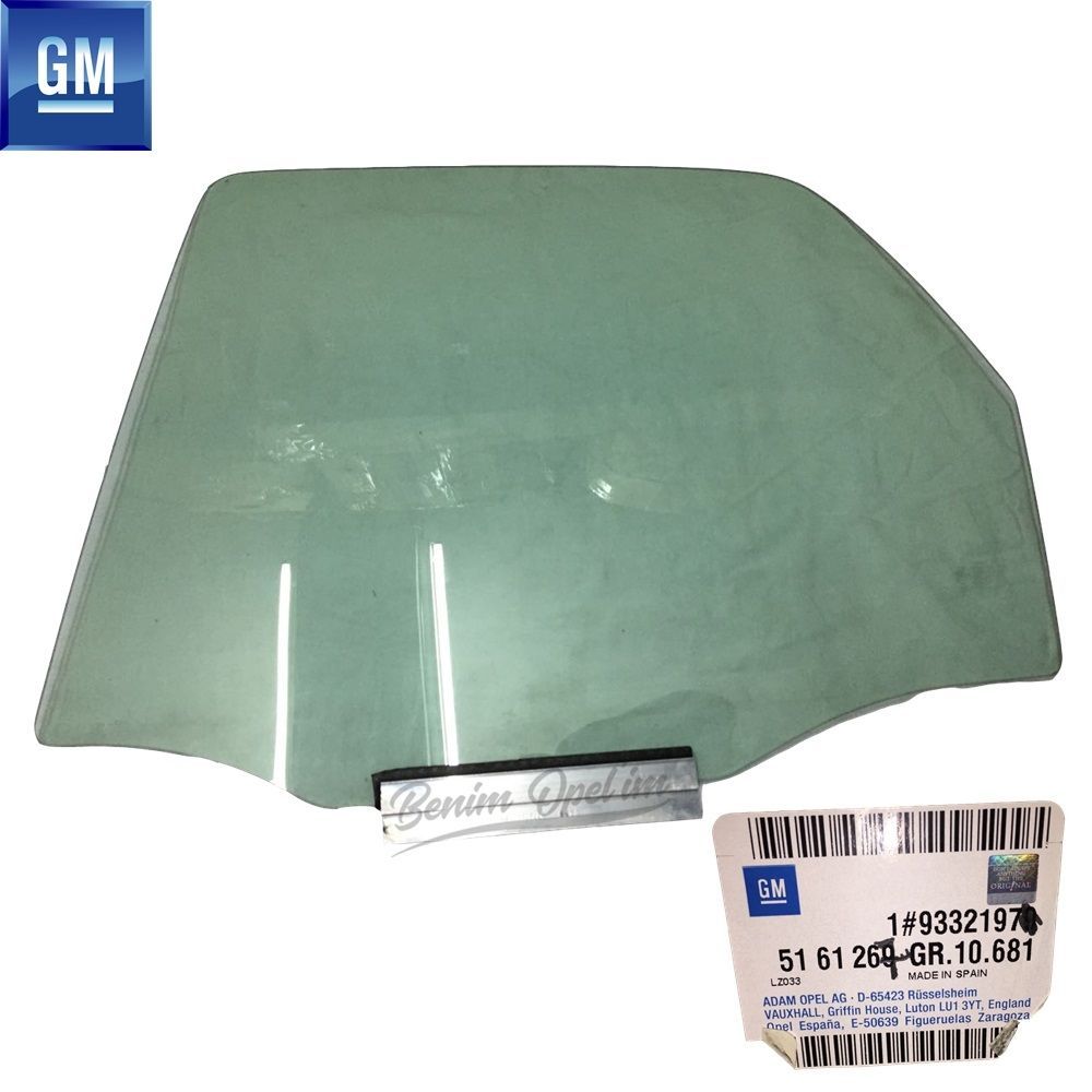 Opel Meriva A Sliding Left Rear Door Glass Green GM Genuine 5161267 - 93292383