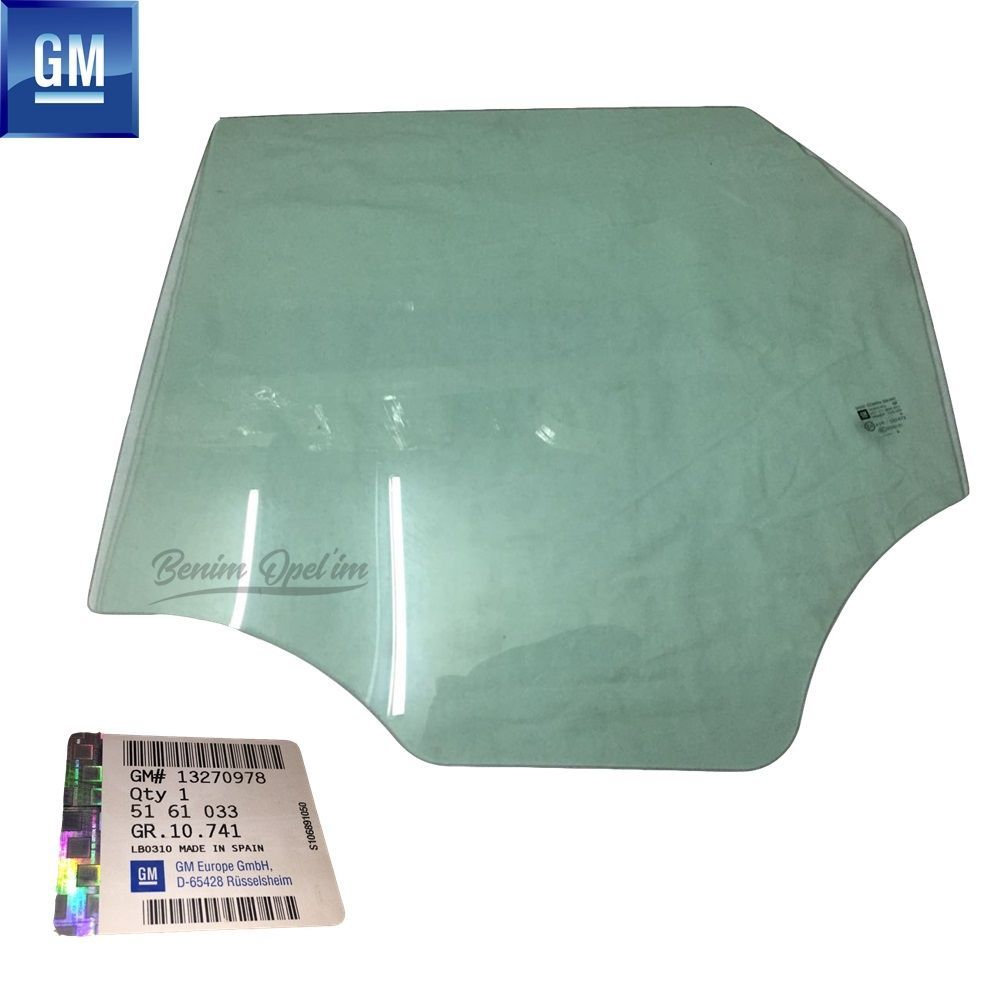 Opel Meriva B Left Rear Door Glass Green GM Genuine 5161033 - 13270978