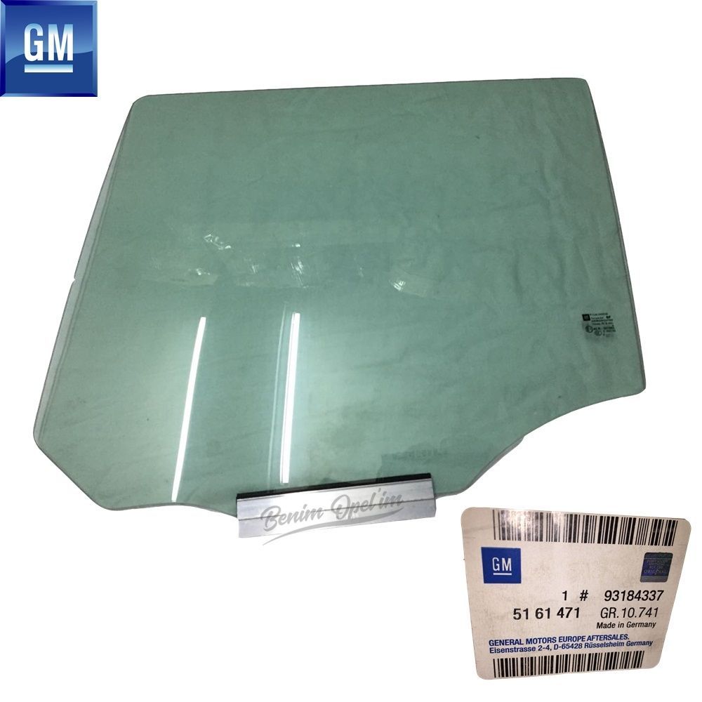 Opel Zafira B Slide Left Rear Door Glass Green GM Genuine 5161471 - 93184337