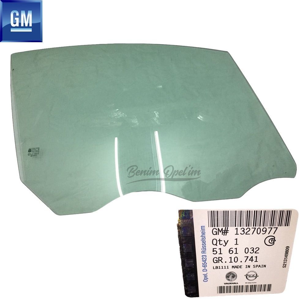 Opel Meriva B Right Front Door Glass GM Genuine 5161032 - 13270977