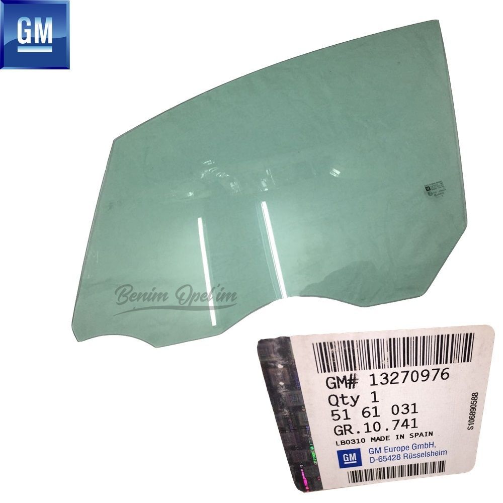 Opel Meriva B Left Front Door Glass GM Original 5161031 - 13270976