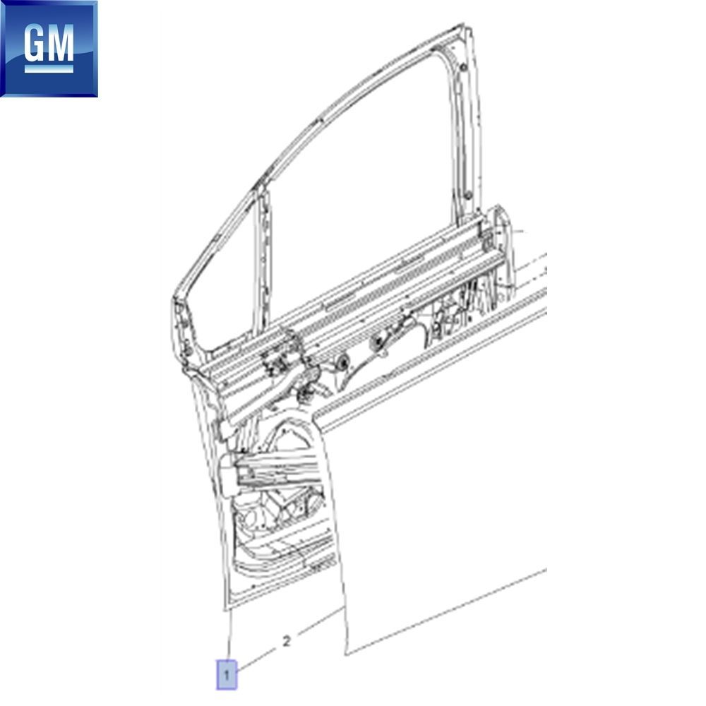 Opel Meriva B Left Front Door GM Original 124445 - 13408828