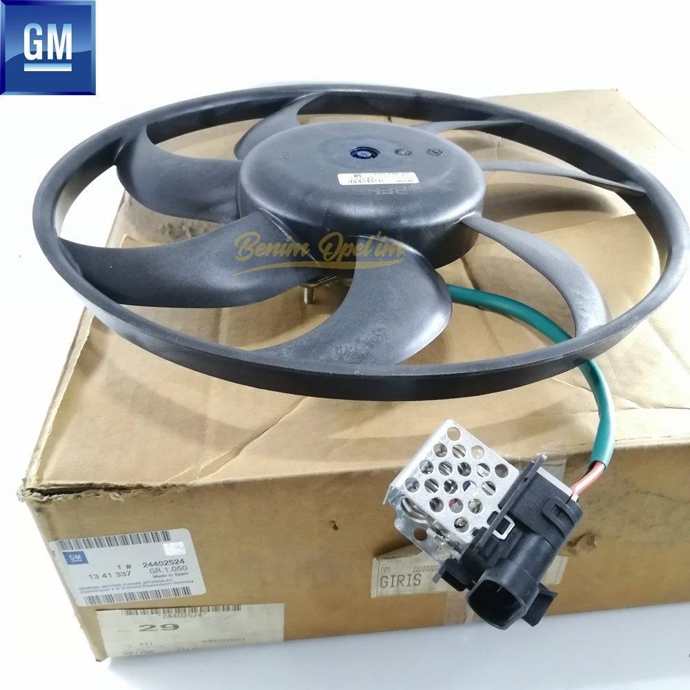 Product Code : 1341337 - Opel Corsa C, Tigra B Complete Propeller Radiator Fan Motor (With Pull) 1.3 / 1.7 Diesel Engine GM Genuine 1341337 - 24402524 - 24402524