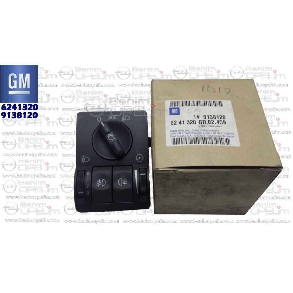 Opel Corsa C Foggy Headlamp Switch Black GM Genuine 6241320 - 9138120