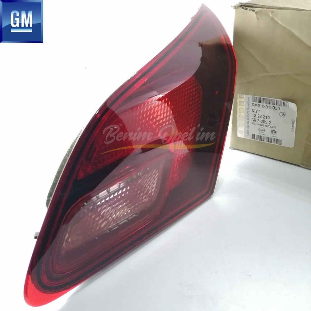 Opel Astra J HB Right Rear Boot Lid Inner Stop Lamp Dark GM Original 1222210 - 13319950